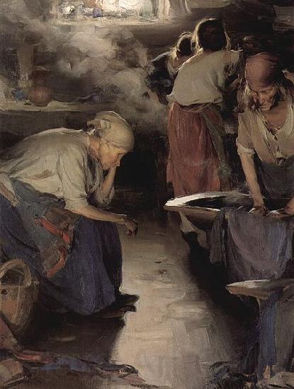 Ilja Jefimowitsch Repin The Washer Women Norge oil painting art